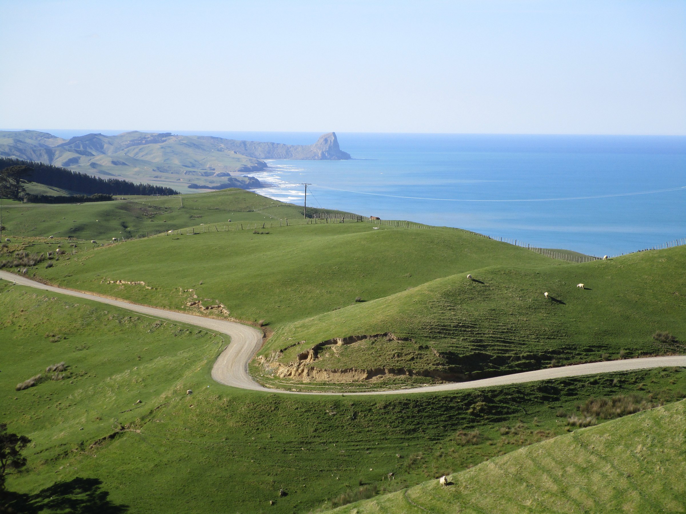 First view of the sea from the Whareama route